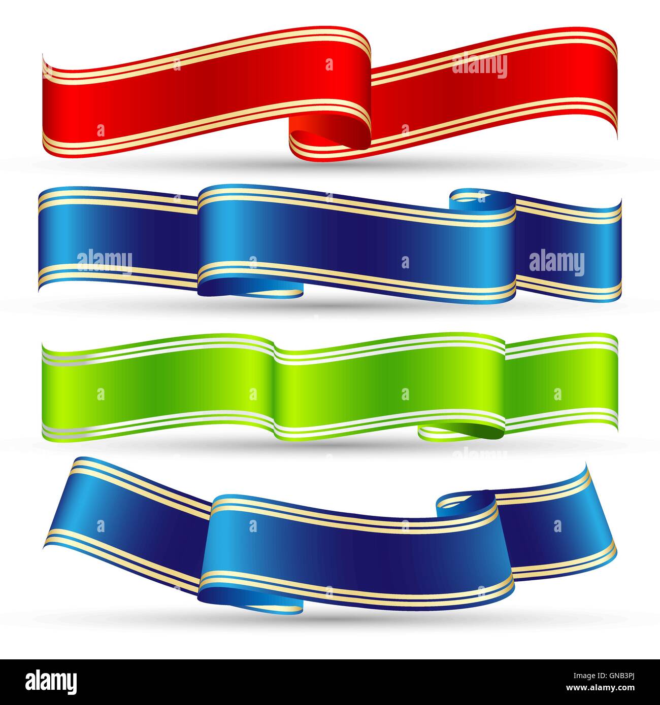 Rubans colorés set Illustration de Vecteur