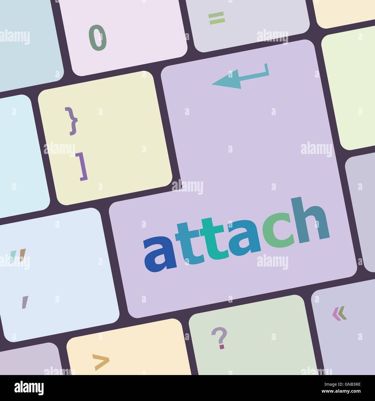 Post-it sur un clavier blanc vector illustration Illustration de Vecteur