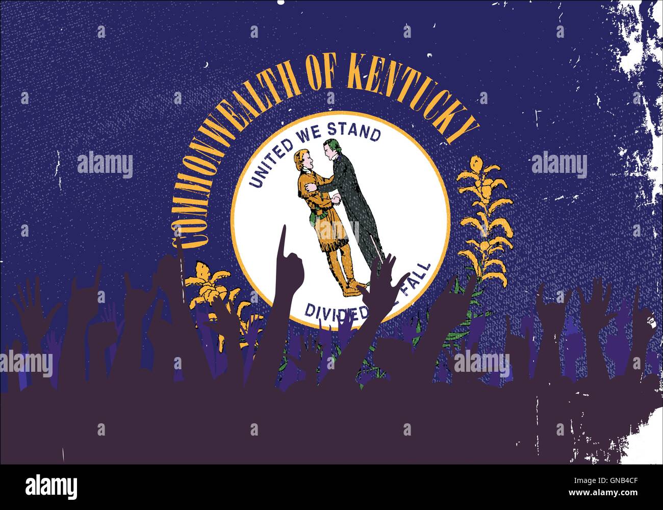 Kentucky State Flag avec Audience Illustration de Vecteur
