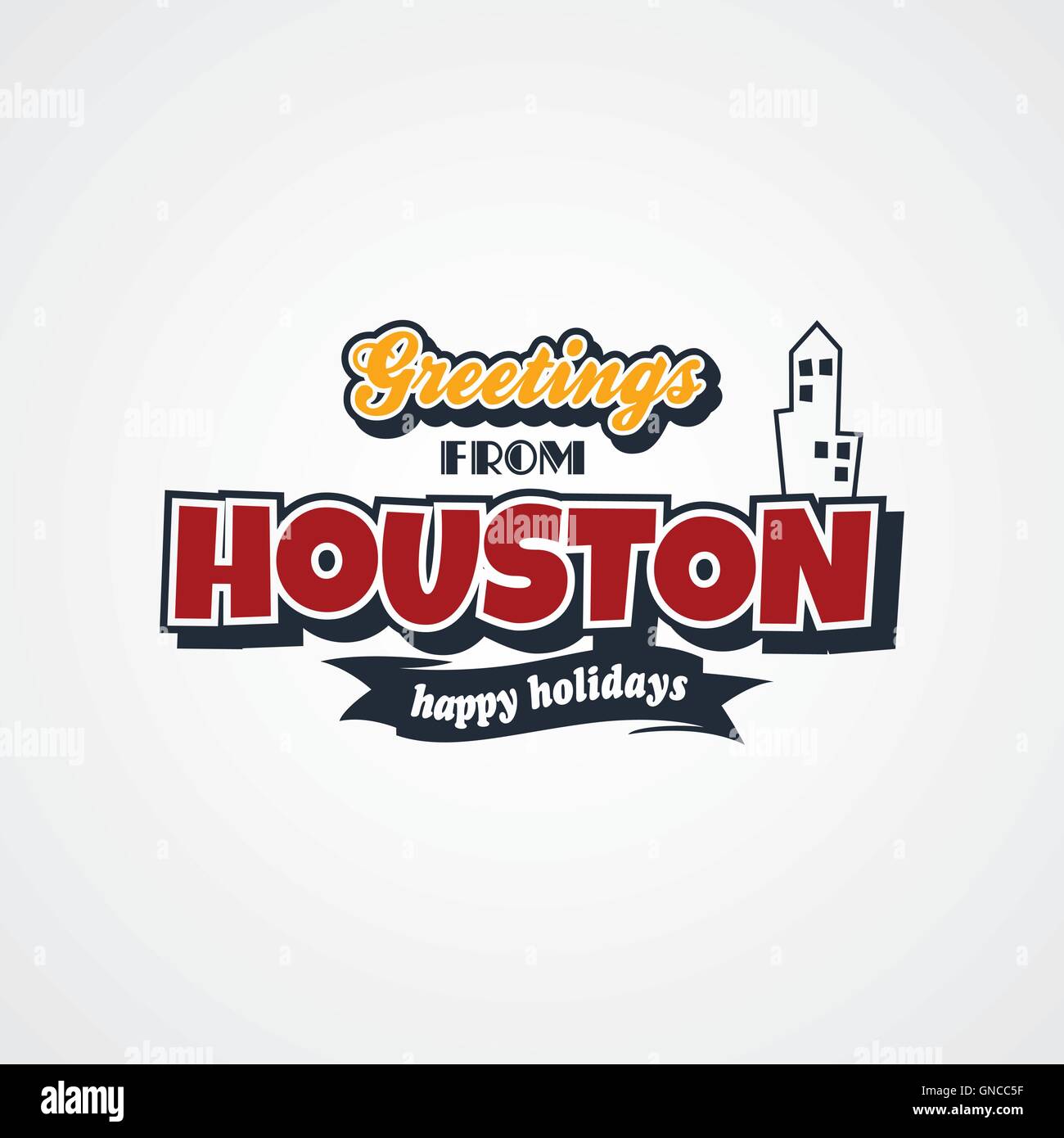 Locations de Houston thème salutations Illustration de Vecteur