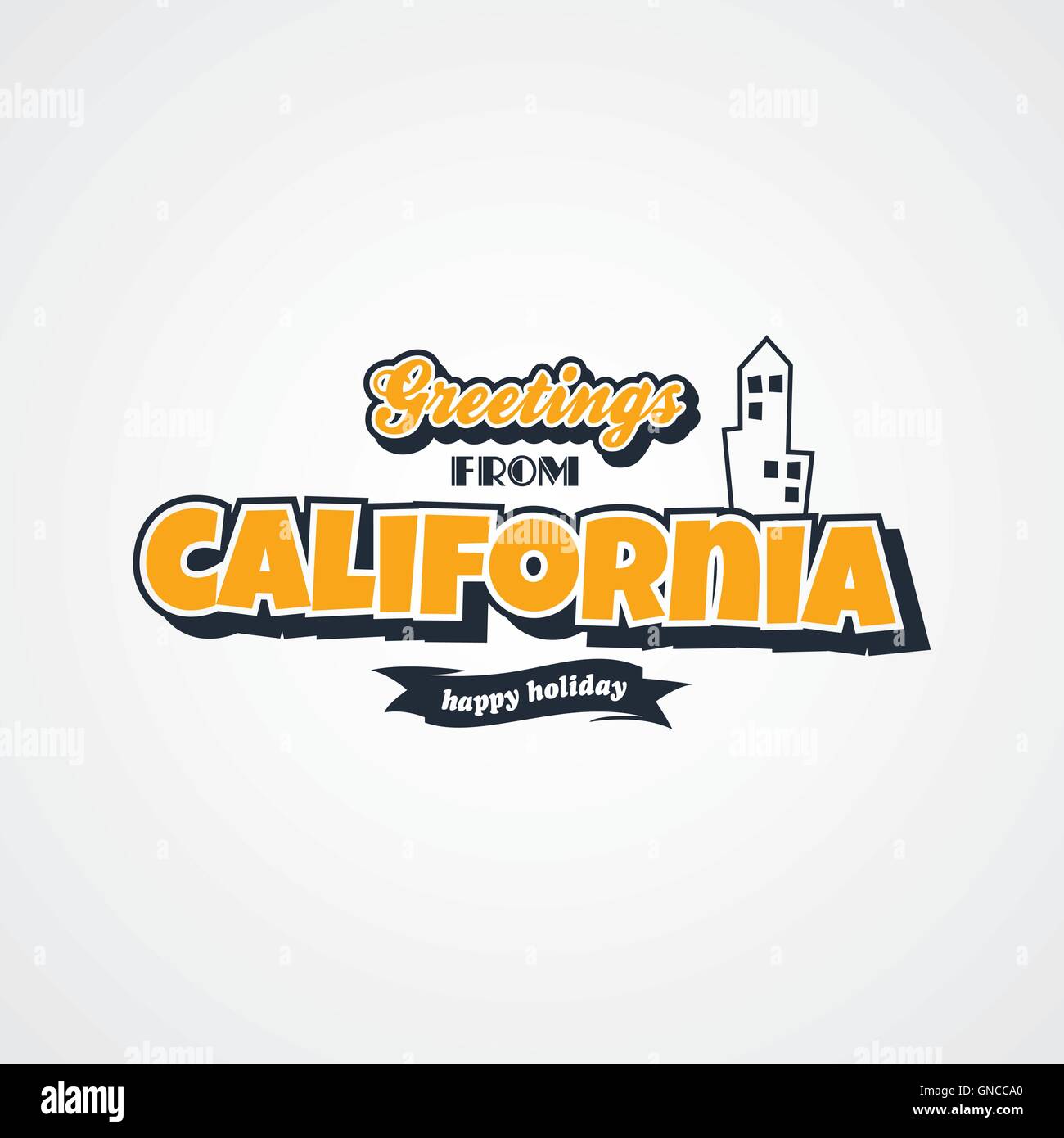 Locations de Californie thème salutations Illustration de Vecteur