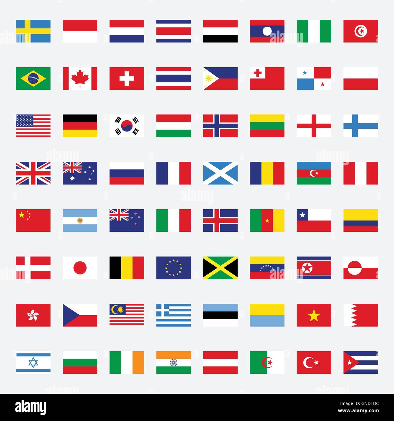 Ensemble de drapeaux rectangle plate vector illustration Illustration de Vecteur
