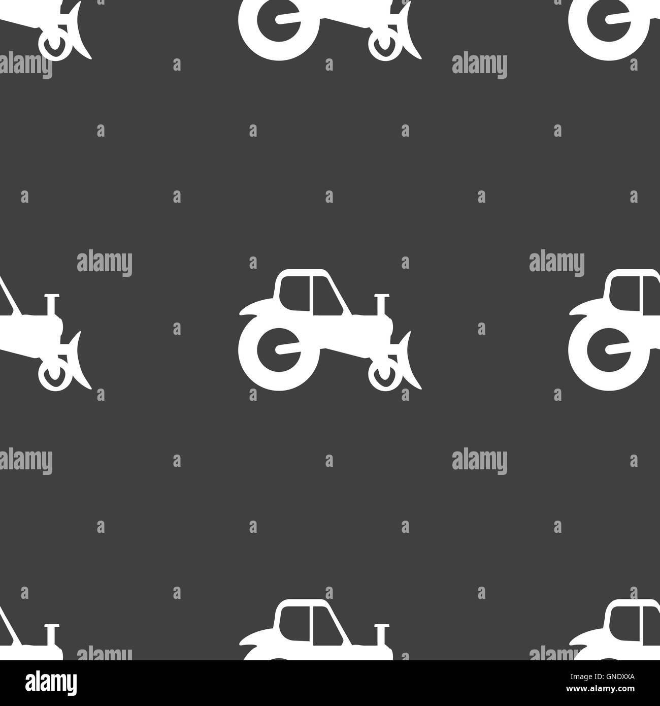 Icône tracteur signe. Motif transparente sur un fond gris. Vector Illustration de Vecteur