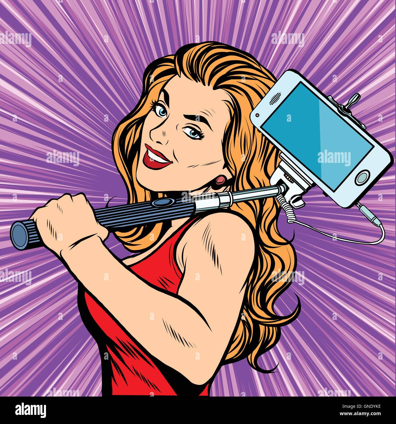 Sport femme fille selfies Illustration de Vecteur