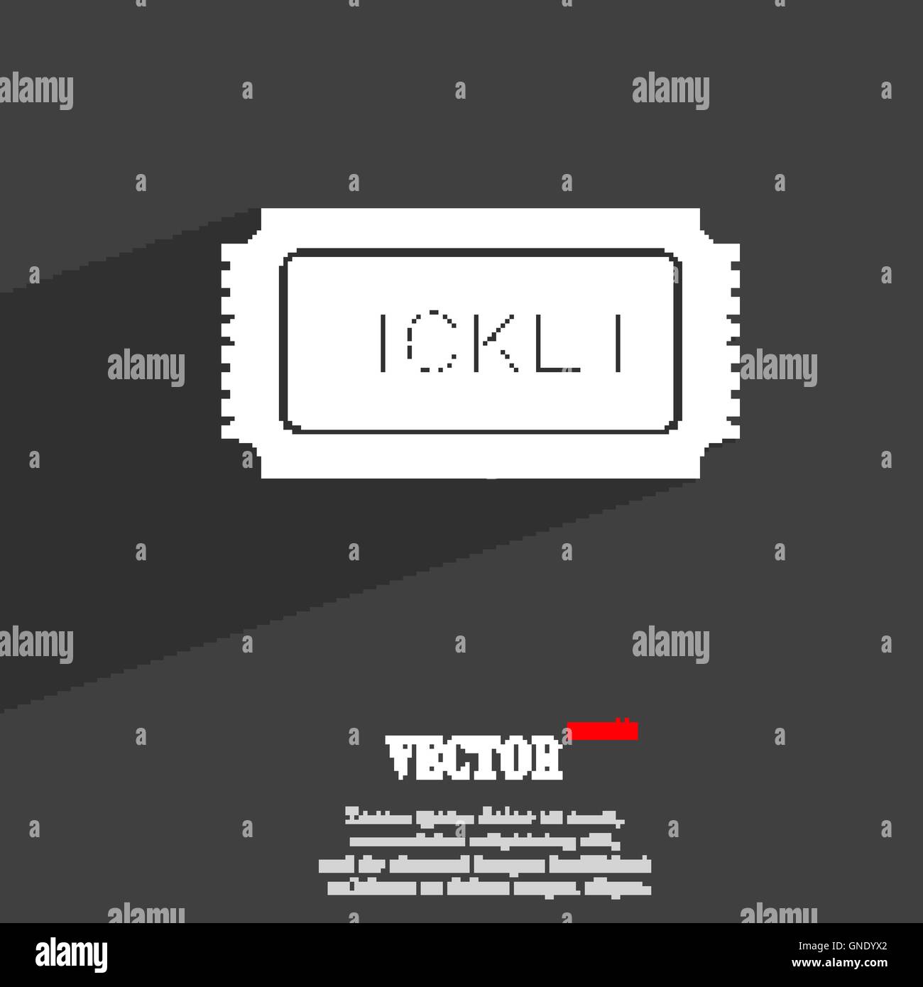 Symbole Ticket télévision web design moderne avec grande ombre et de l'espace pour votre texte. Vector Illustration de Vecteur