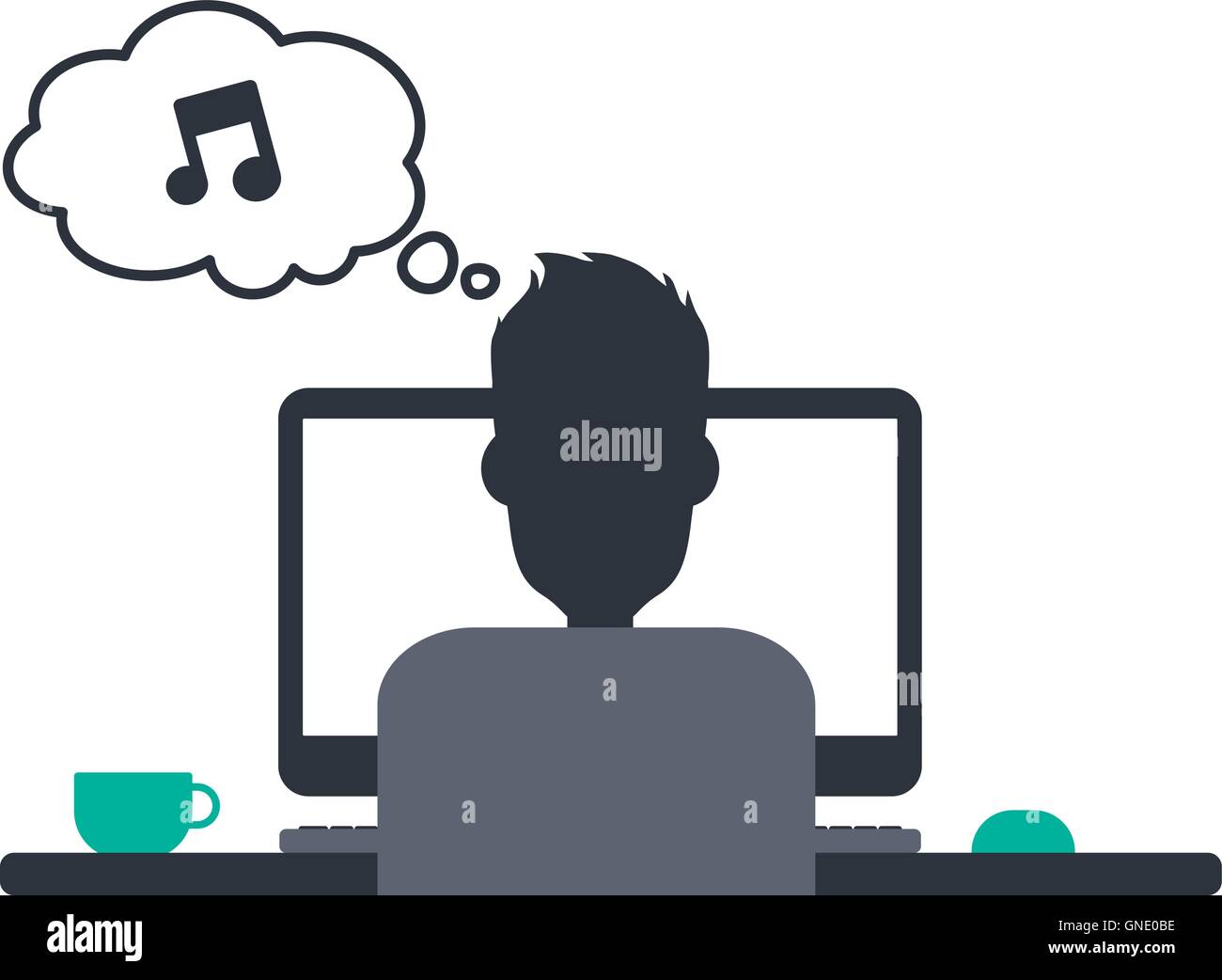 Thème de l'ordinateur programmeur concepteur Illustration de Vecteur