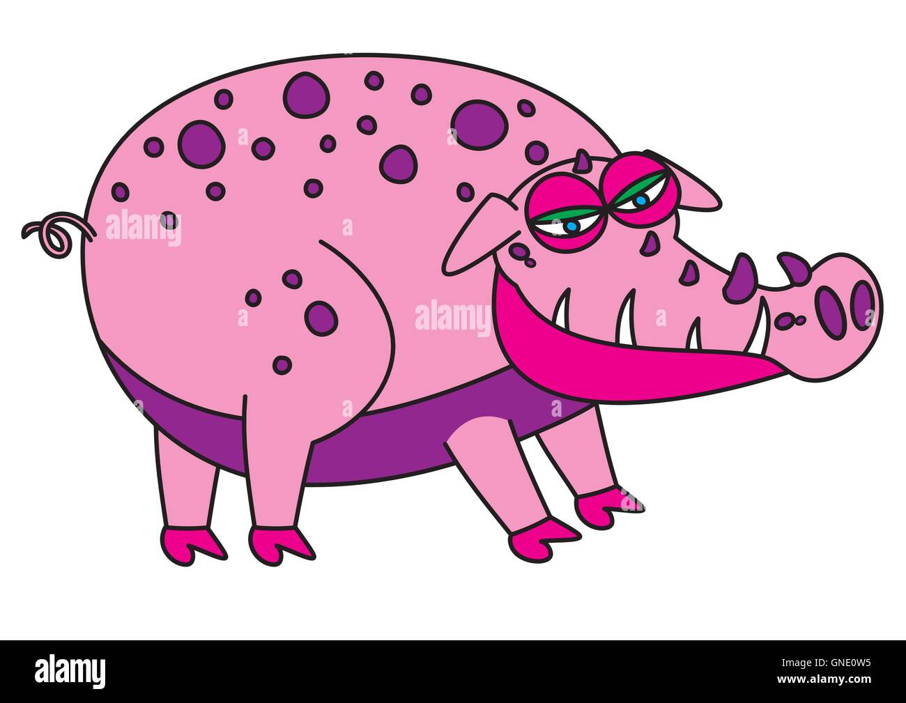 Ugly pig monster Illustration de Vecteur
