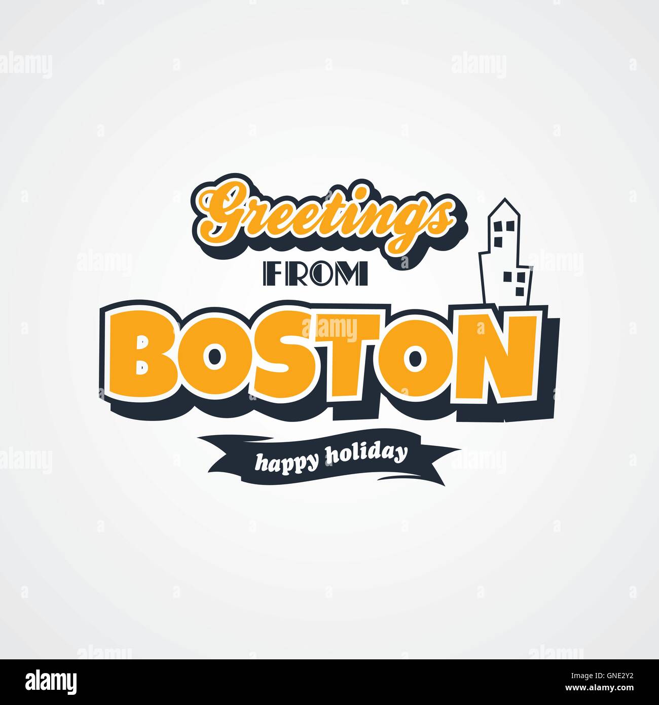 Locations de boston thème salutations Illustration de Vecteur