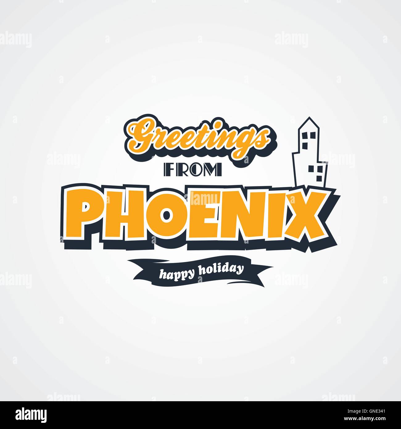 Locations de phoenix thème salutations Illustration de Vecteur