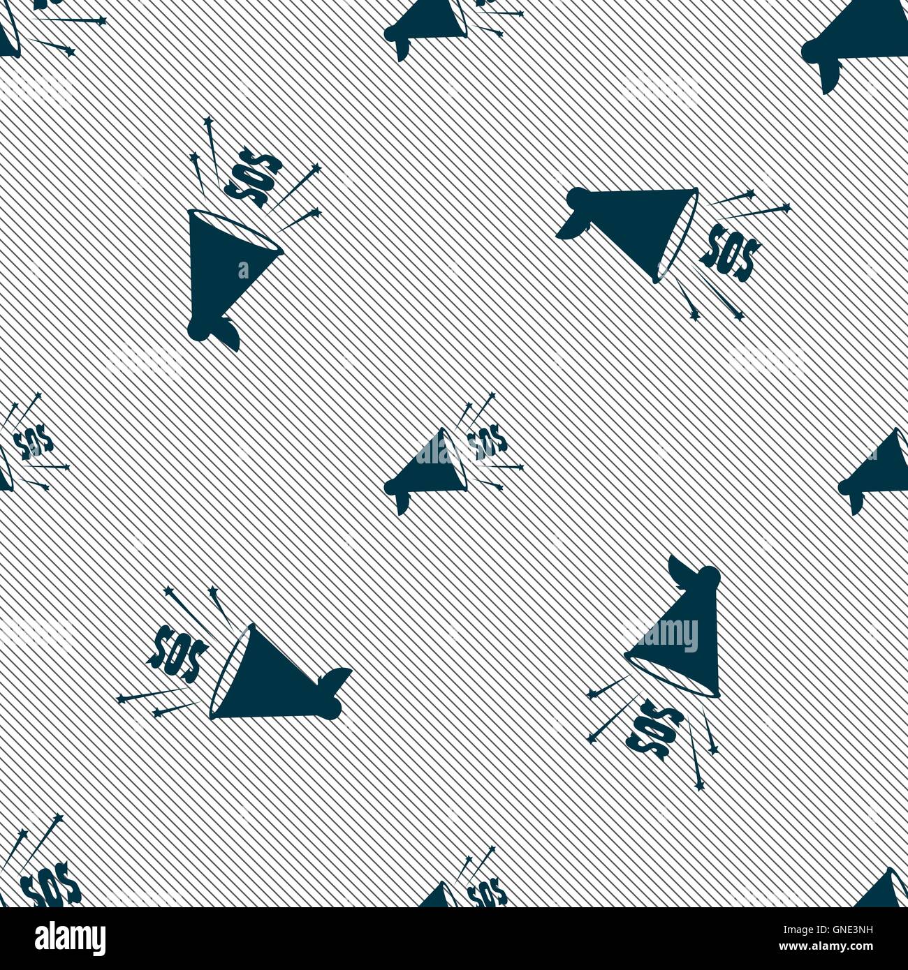 Le président signe l'icône web sos. Motif géométrique transparente avec la texture. Vector Illustration de Vecteur