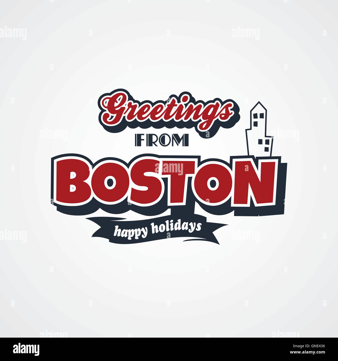Locations de boston thème salutations Illustration de Vecteur