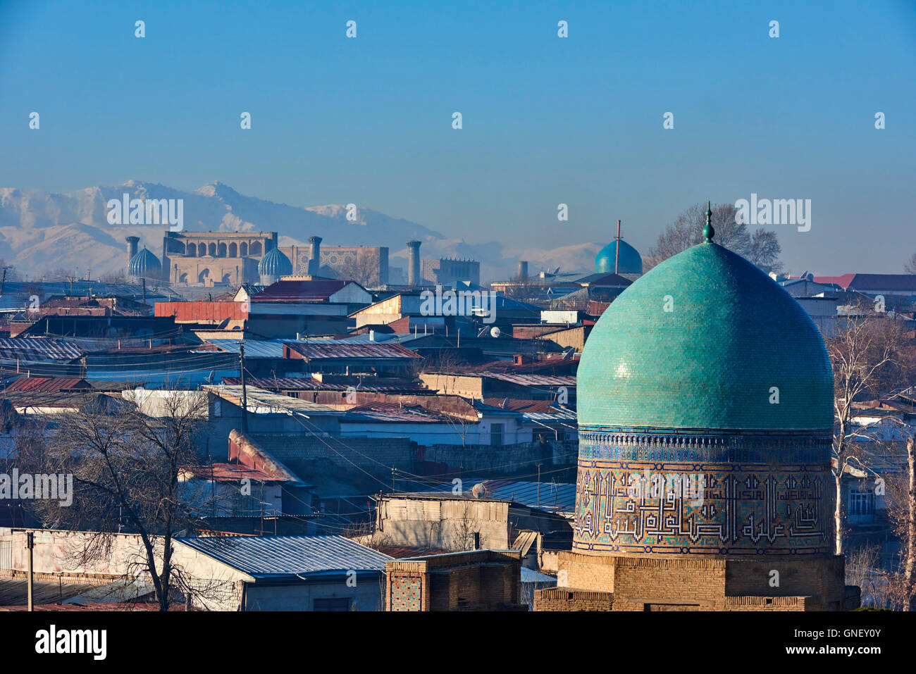 Ouzbékistan, Samarcande, classé Patrimoine Mondial de l'UNESCO, mausolée de Shah i Zinda // L'Ouzbékistan, Samarkand, Unesco World Banque D'Images