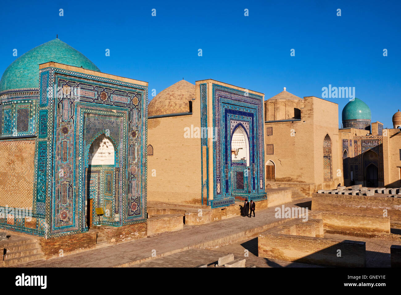 L'Ouzbékistan, Samarkand, UNESCO World Heritage, Shah i Zinda mausoleum Banque D'Images