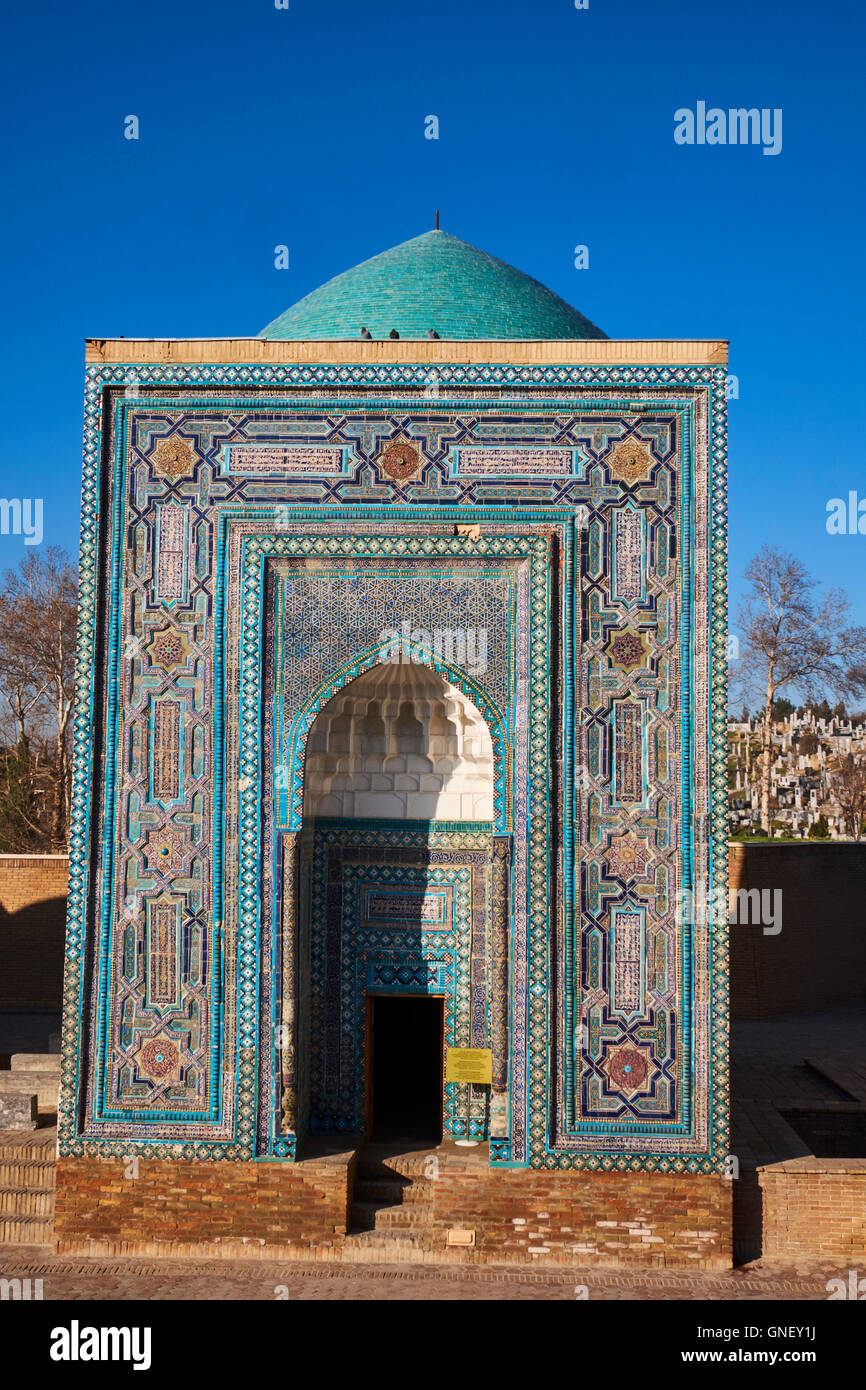 L'Ouzbékistan, Samarkand, UNESCO World Heritage, Shah i Zinda mausoleum Banque D'Images