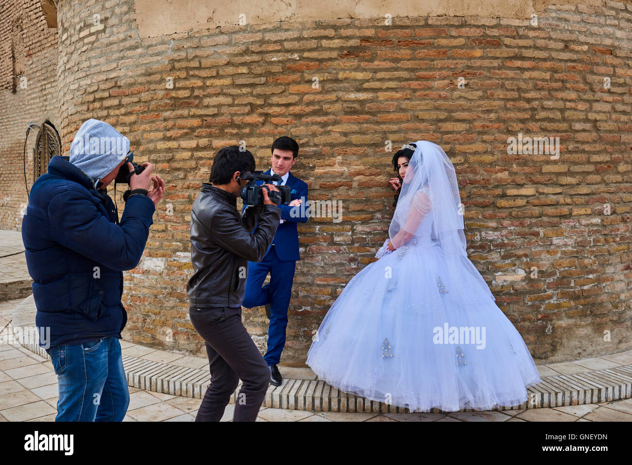 L'Ouzbékistan, Kachka Daria région, Atar, ville natale de Tamerlan, la photographie de mariage Banque D'Images