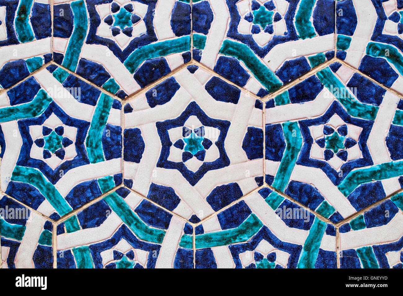 L'Ouzbékistan, de la région de Ferghana, Kokand, capitale du khanat de Kokand, Palais du Khan, Khoudayar Khan, XIX siècle, ce polychrome Banque D'Images