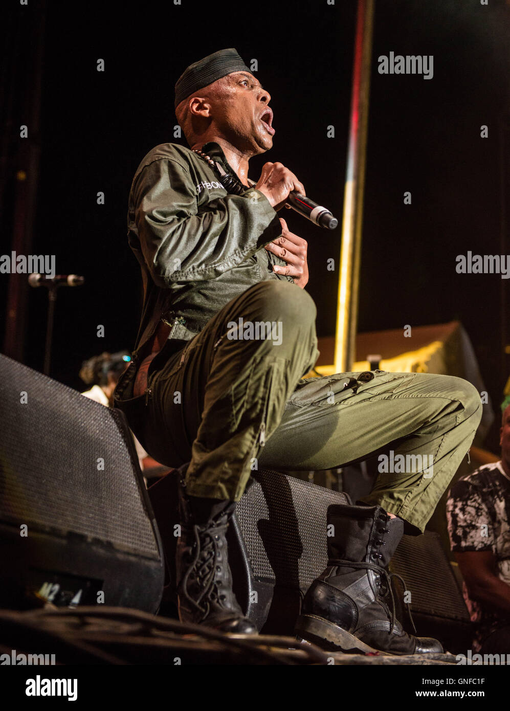 Le chanteur Angelo Moore de Fishbone, la bande à performaning AfroPunk et musique festival culturel le 27 août 2016. Banque D'Images
