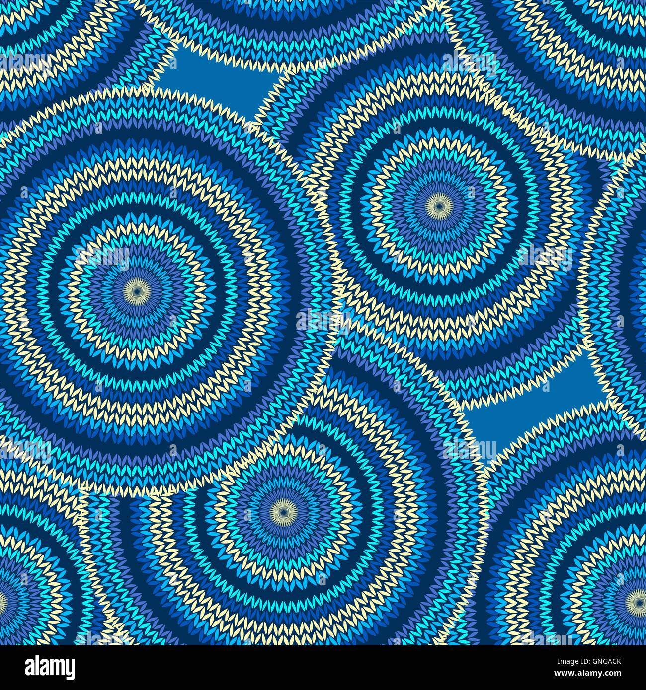 Transparente bleu motif tricoté géométriques ethniques. Cercle style Arrière-plan. Illustration de Vecteur