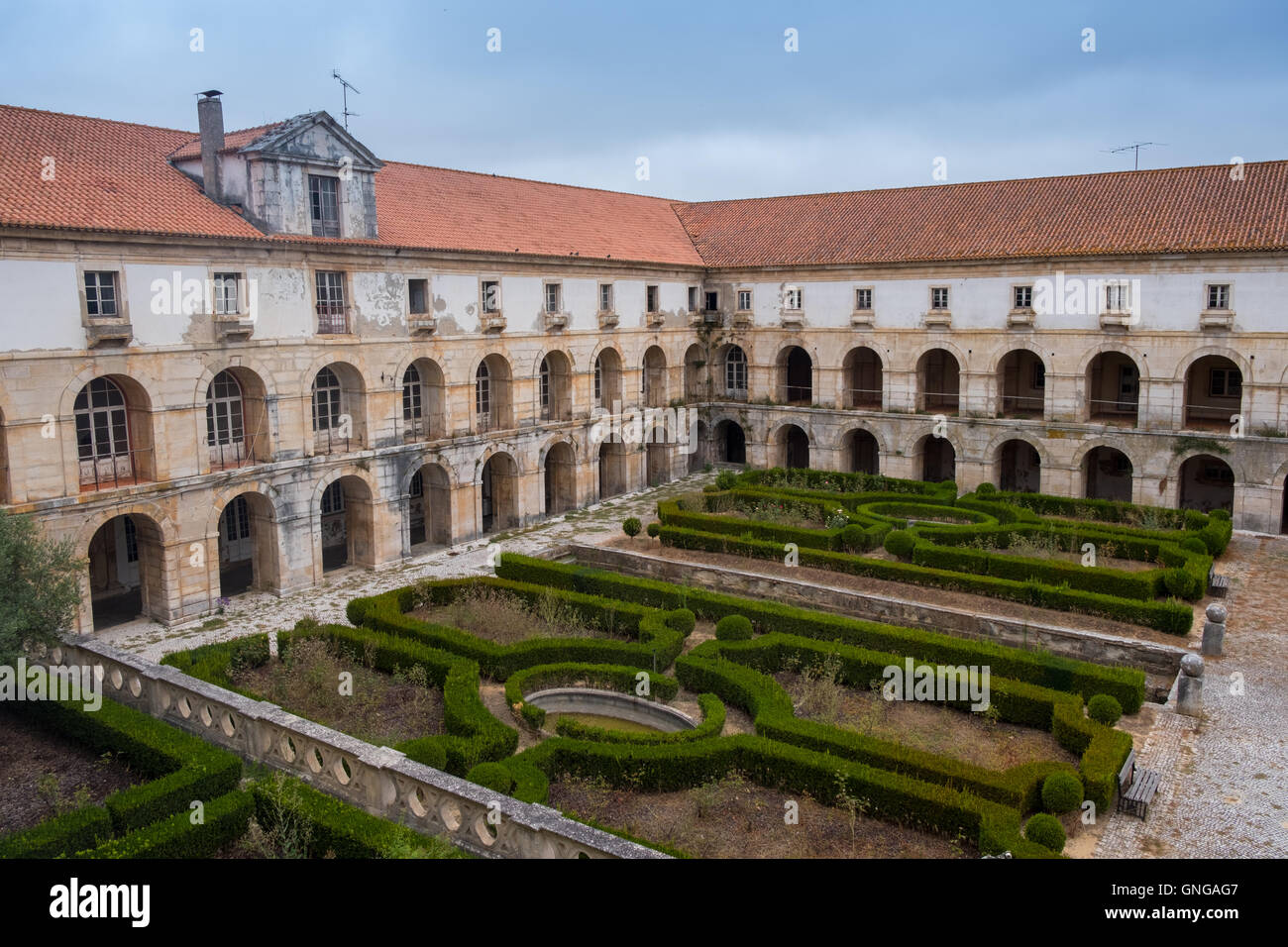 Le cloître de la bibliothèque au monastère d'Alcobaça, Portugal Banque D'Images