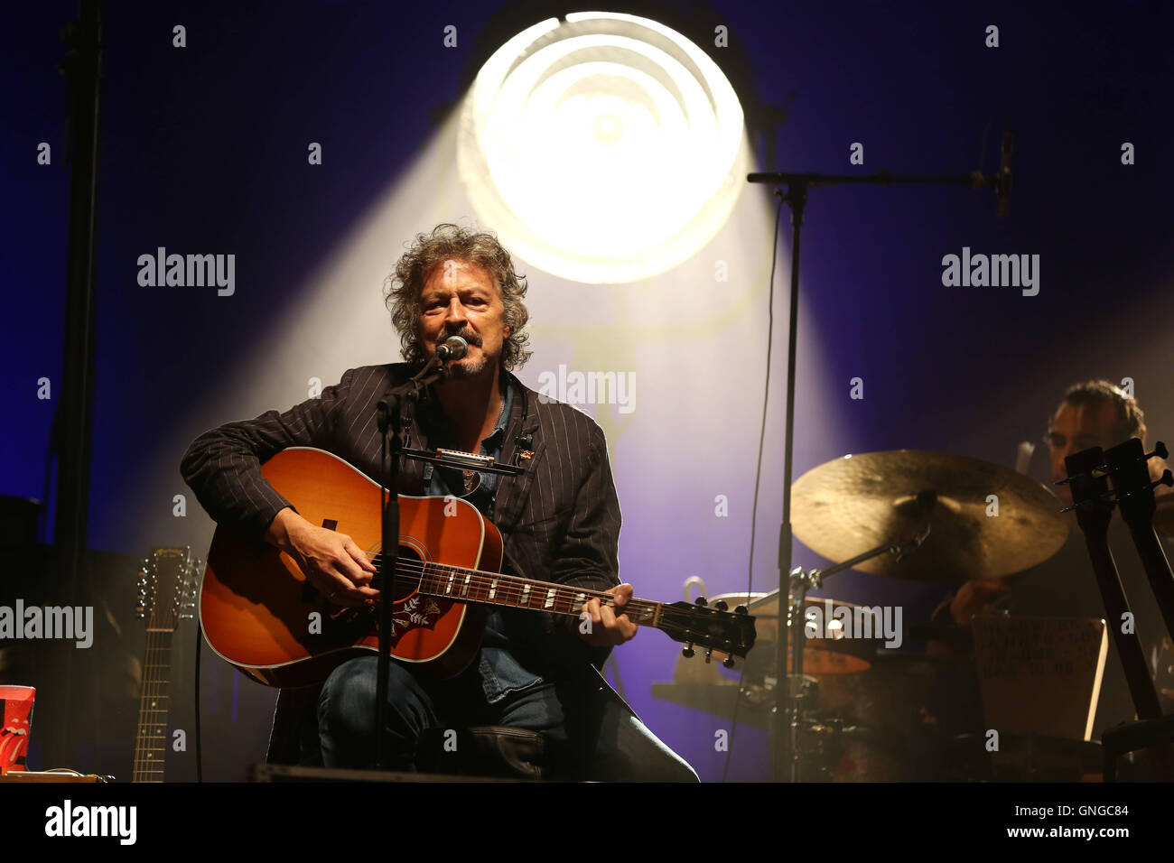 Wolfgang Niedecken lors d'un concert de BAP à Munich, 2014 Banque D'Images