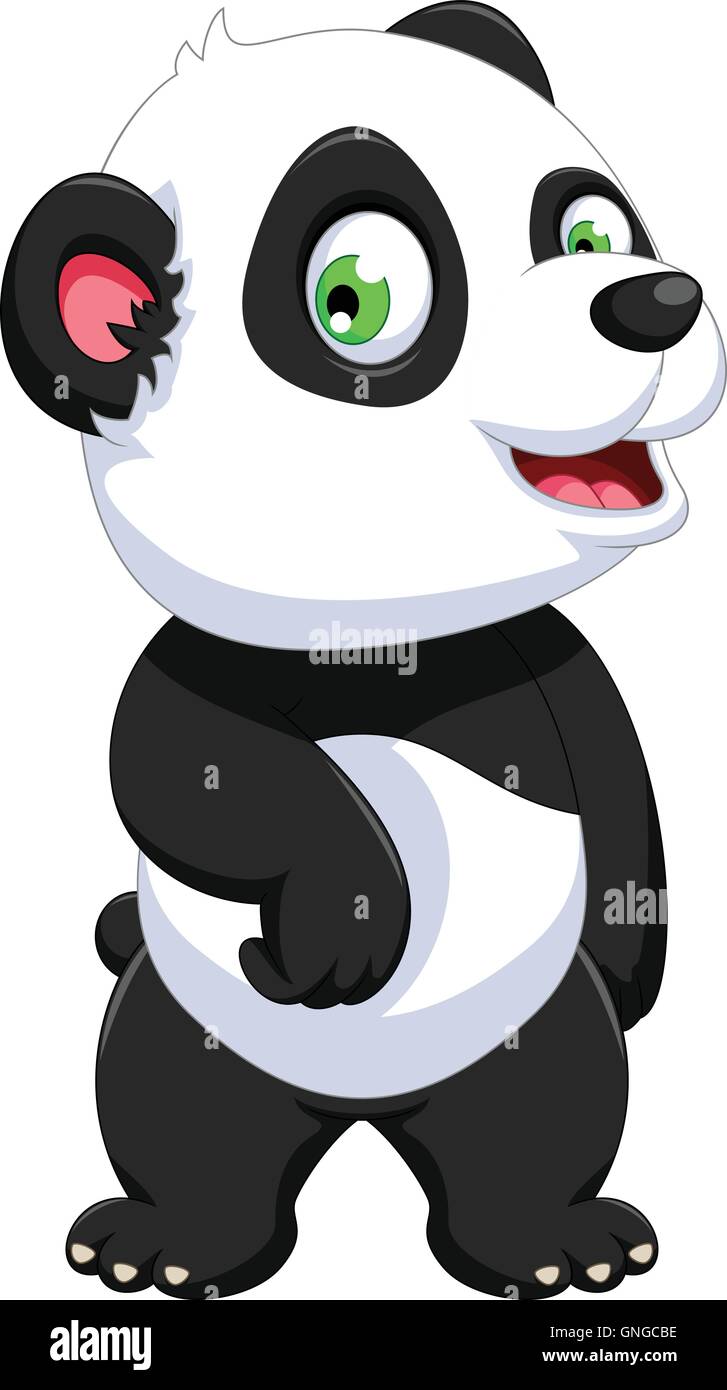 Panda mignon cartoon posing Illustration de Vecteur