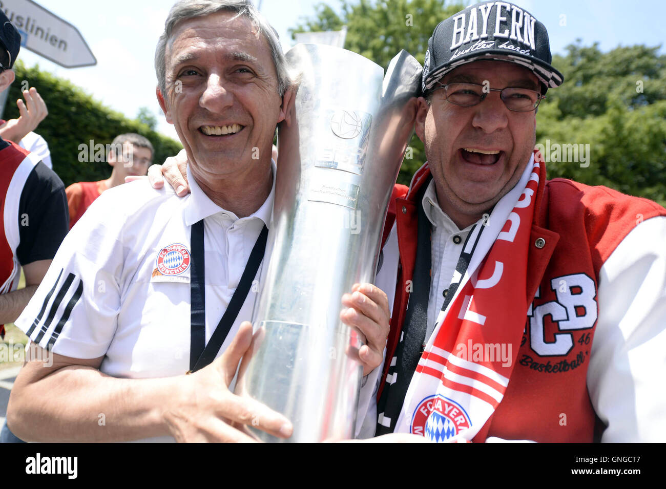 Célébration de l'Championnat de joueurs de basket-ball du Bayern Munich, 2014 Banque D'Images