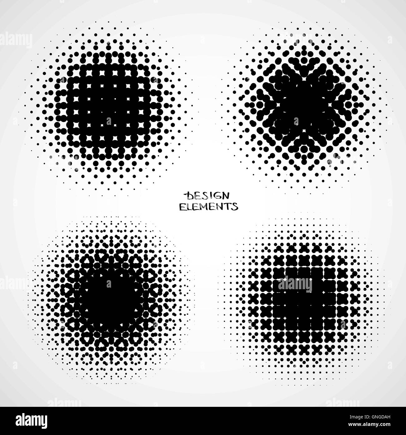 Résumé fond demi-teinte. Vector Set de l'élément de conception moderne isolé Illustration de Vecteur