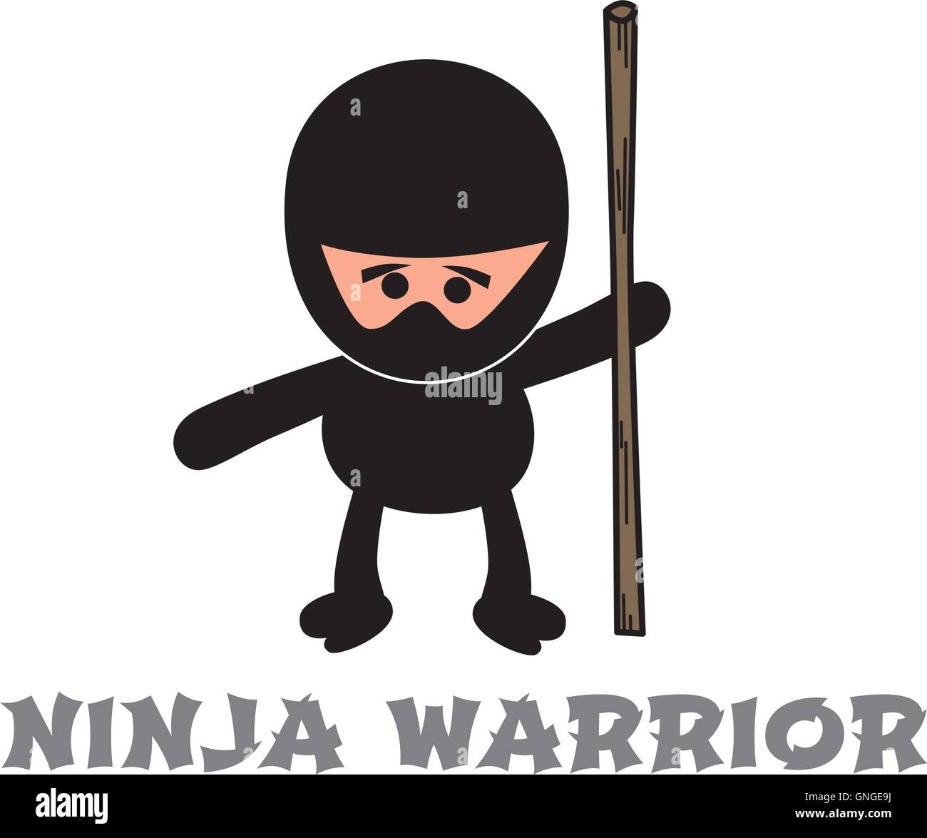 Ninja boy cartoon Illustration de Vecteur