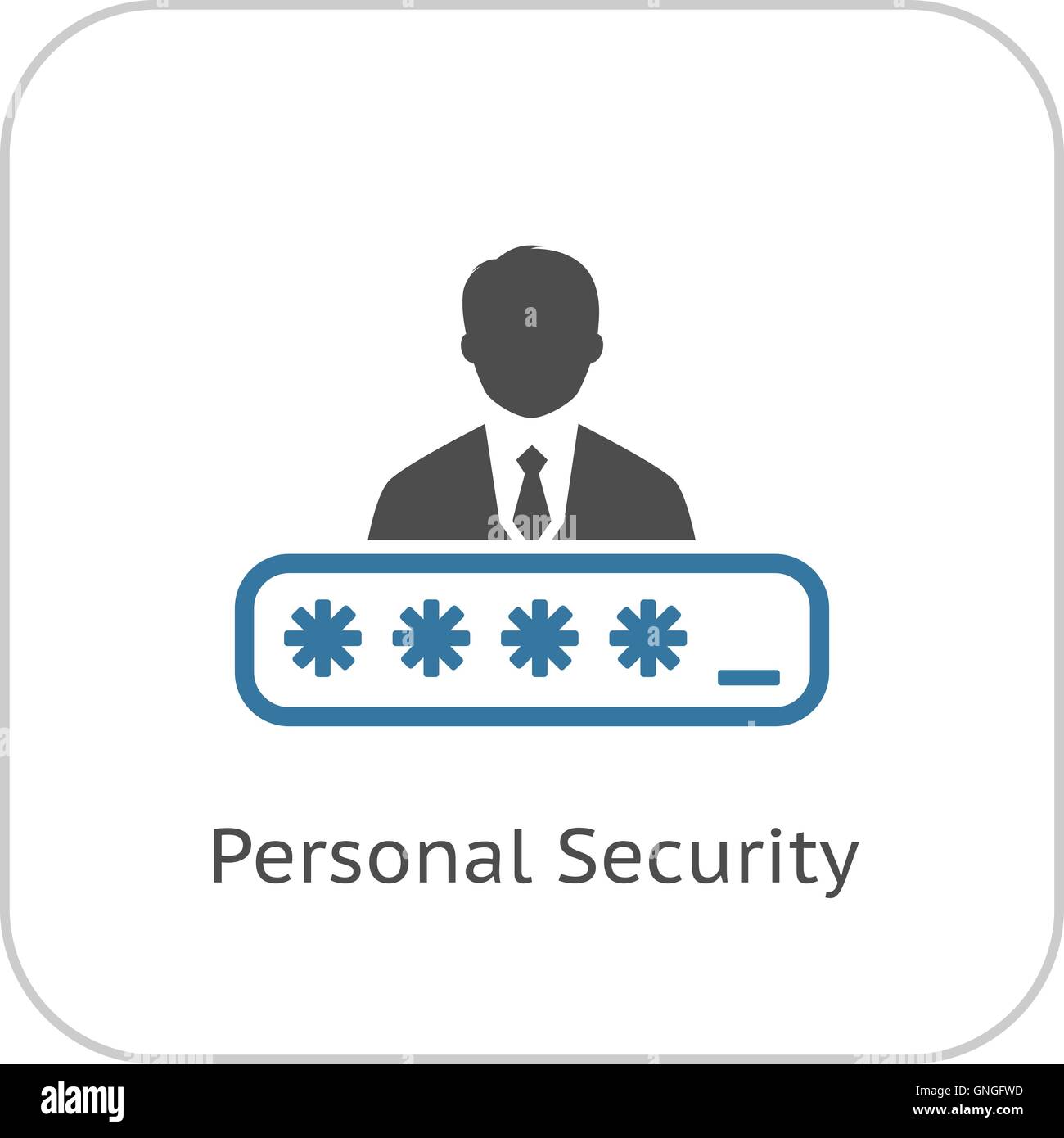 L'icône de sécurité personnelle. Modèle plat. Illustration de Vecteur