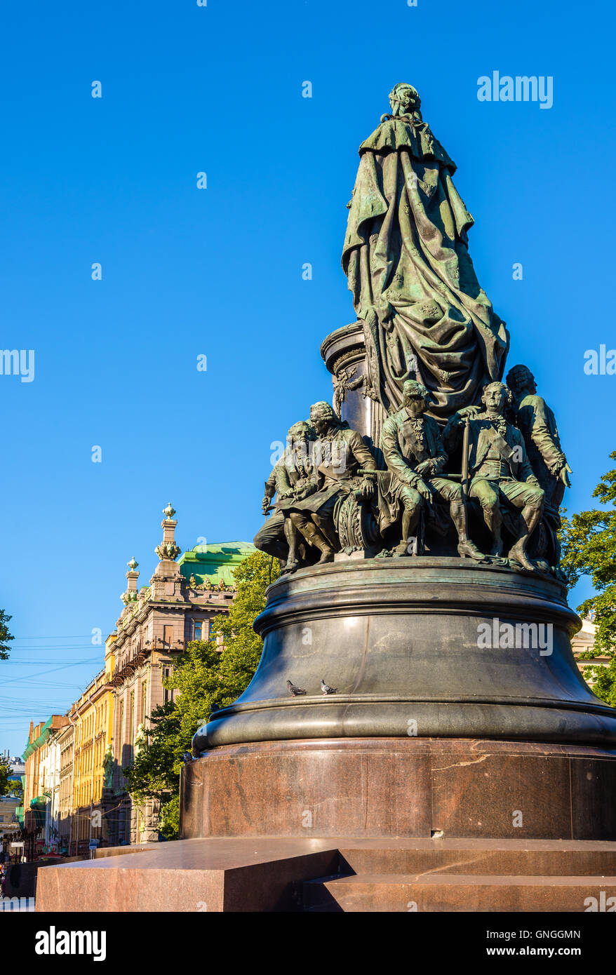 Monument de Catherine II à Saint-Pétersbourg - Russie Banque D'Images