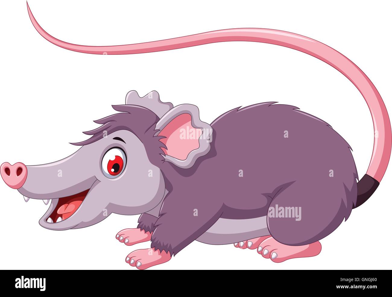 L'opossum cute cartoon posing Illustration de Vecteur