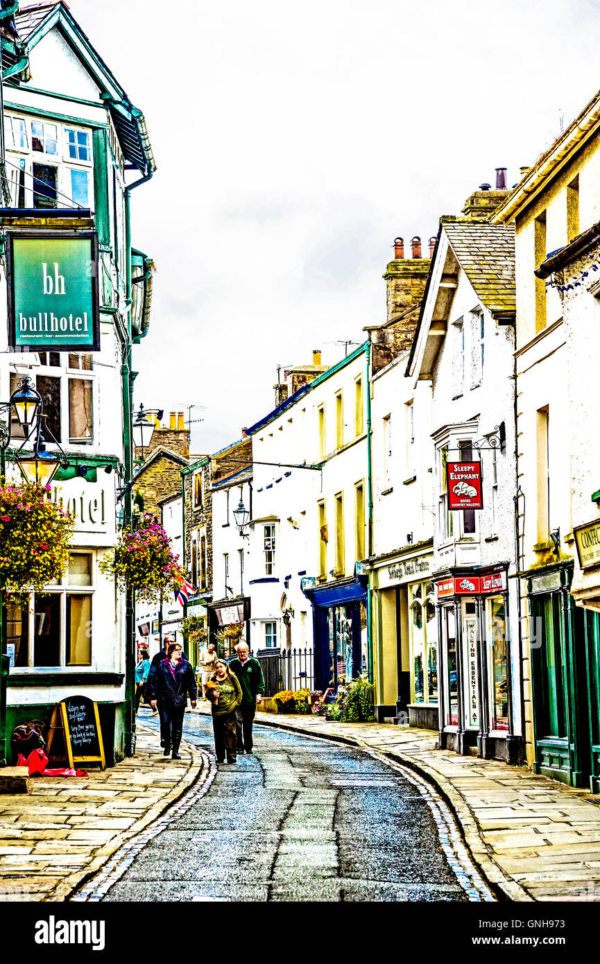 Sedbergh, Cumbria, Rue Principale Banque D'Images