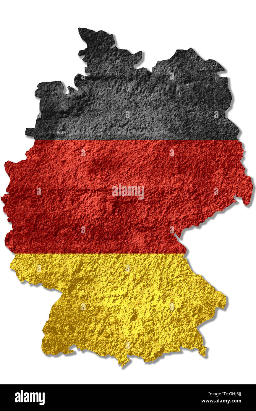 Carte de l'Allemagne ou l'allemand Site sur texture rugueuse Banque D'Images