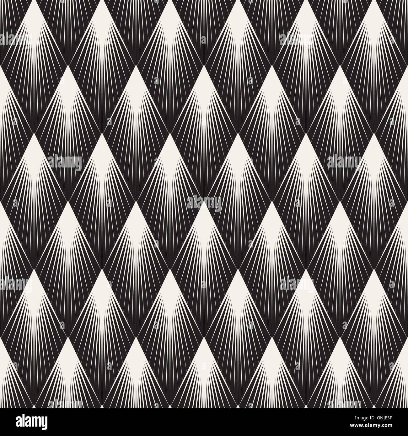 Seamless Vector forme Rhombus Lignes Sunburst motif géométrique Illustration de Vecteur