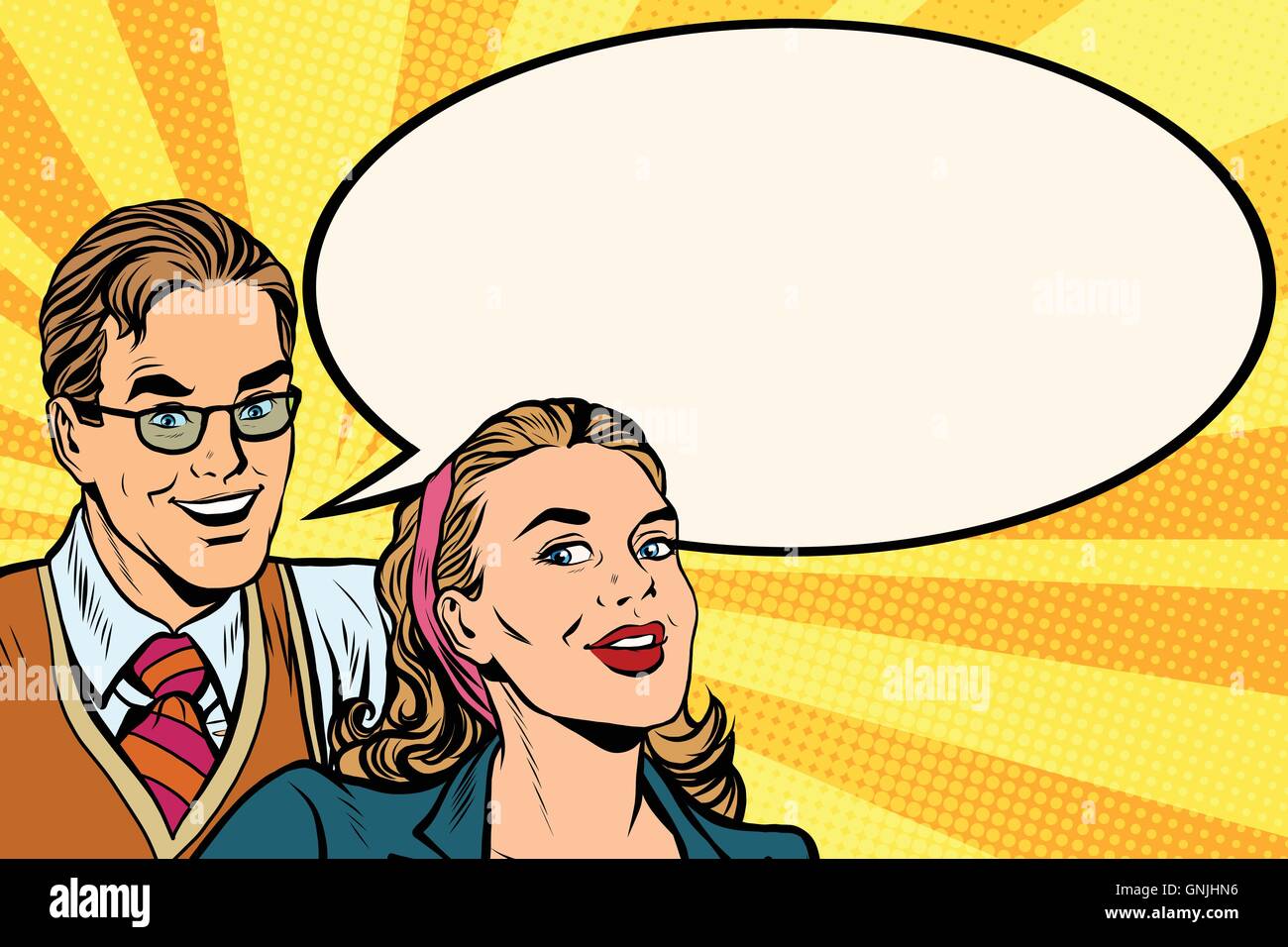 Les gens d'affaires de publicité annonce affiche pop art Illustration de Vecteur