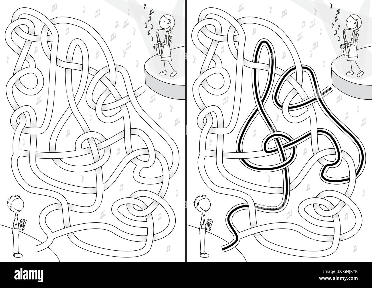 Saxophoniste maze Illustration de Vecteur