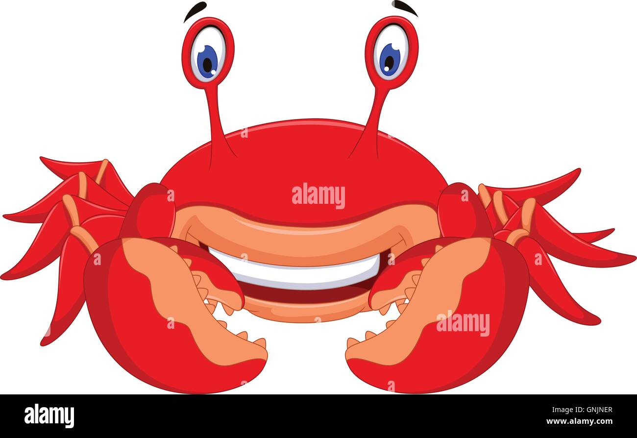 Cute cartoon crabe regarder camera Illustration de Vecteur