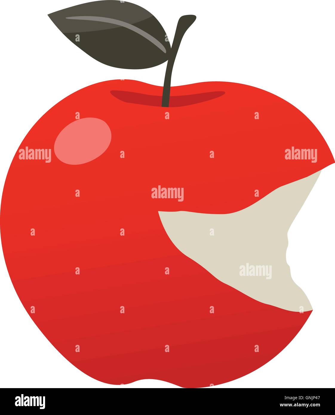 Pomme Rouge mordu Smiley Illustration de Vecteur