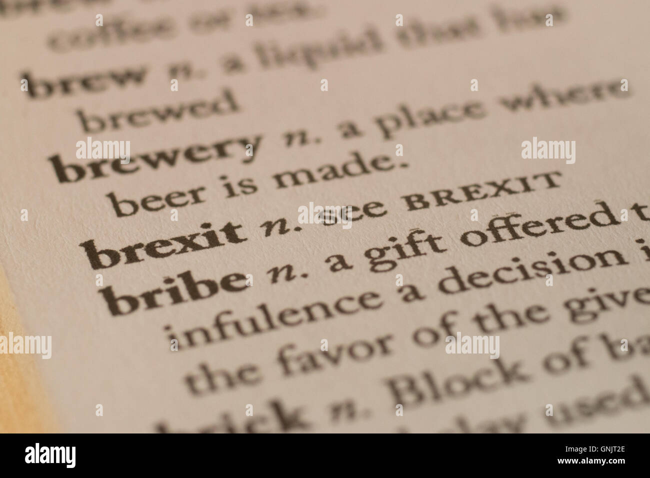 Un 'dictionary' définition montrant 'Brexit signifie brexit' Banque D'Images