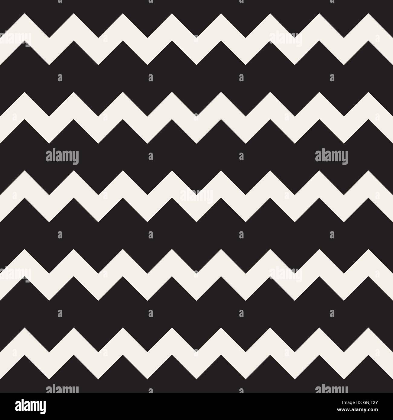 Seamless Vector ZigZag noir et blanc motif géométrique des lignes horizontales Illustration de Vecteur