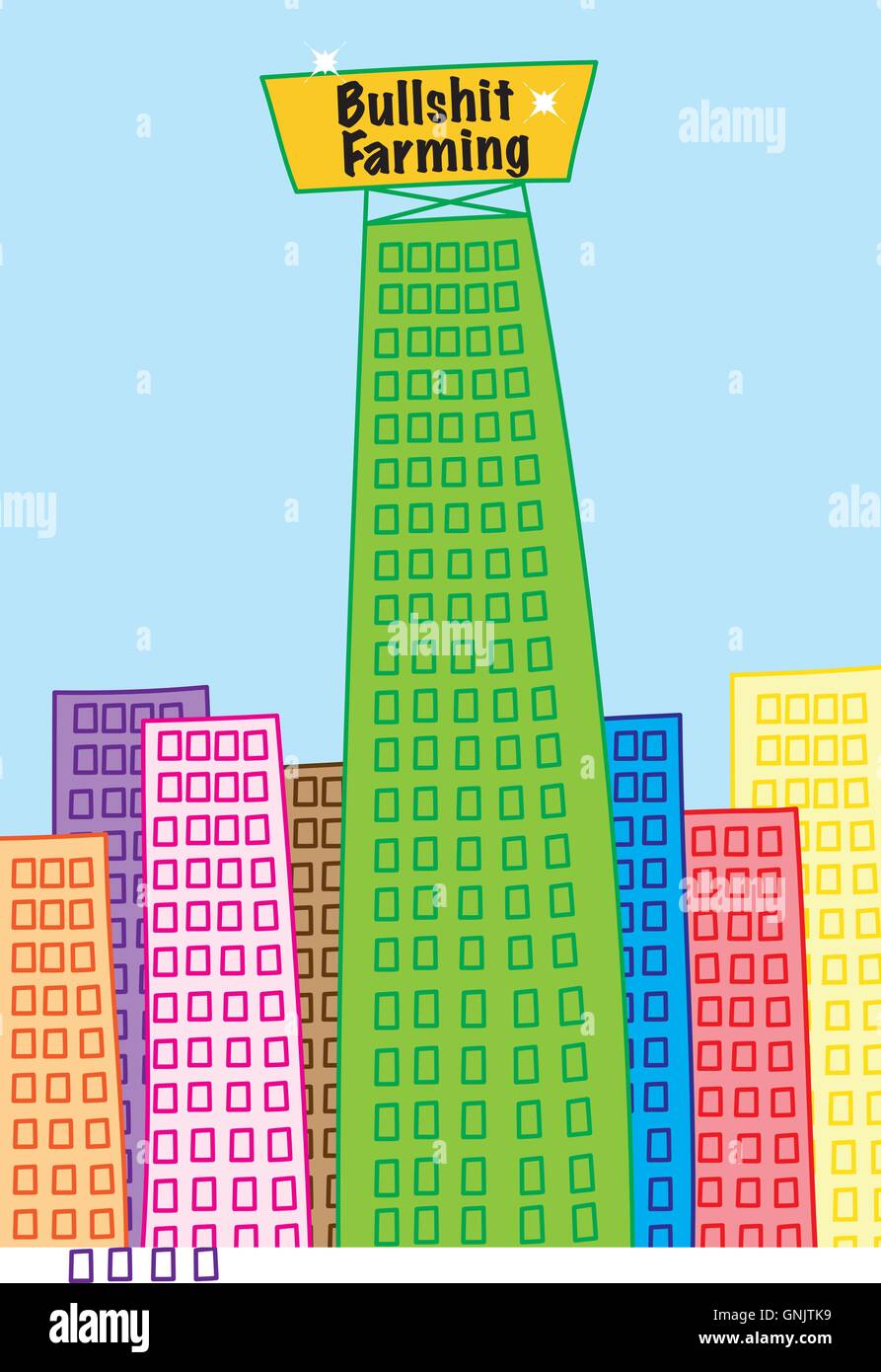 La construction de gratte-ciel géant d'affaires agriculture connerie Illustration de Vecteur