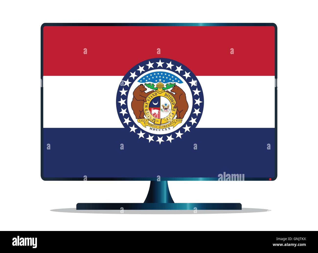 Drapeau du Missouri plat Illustration de Vecteur