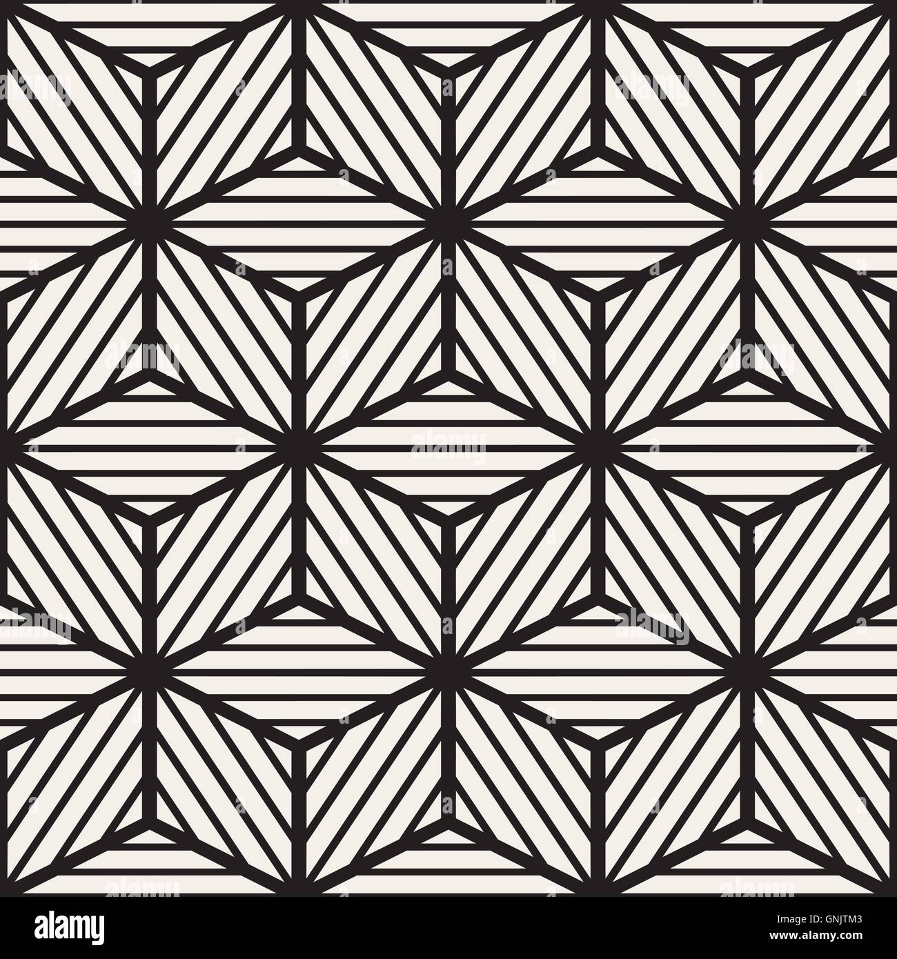 Seamless Vector noir et blanc Lignes Cube Damier Illustration de Vecteur