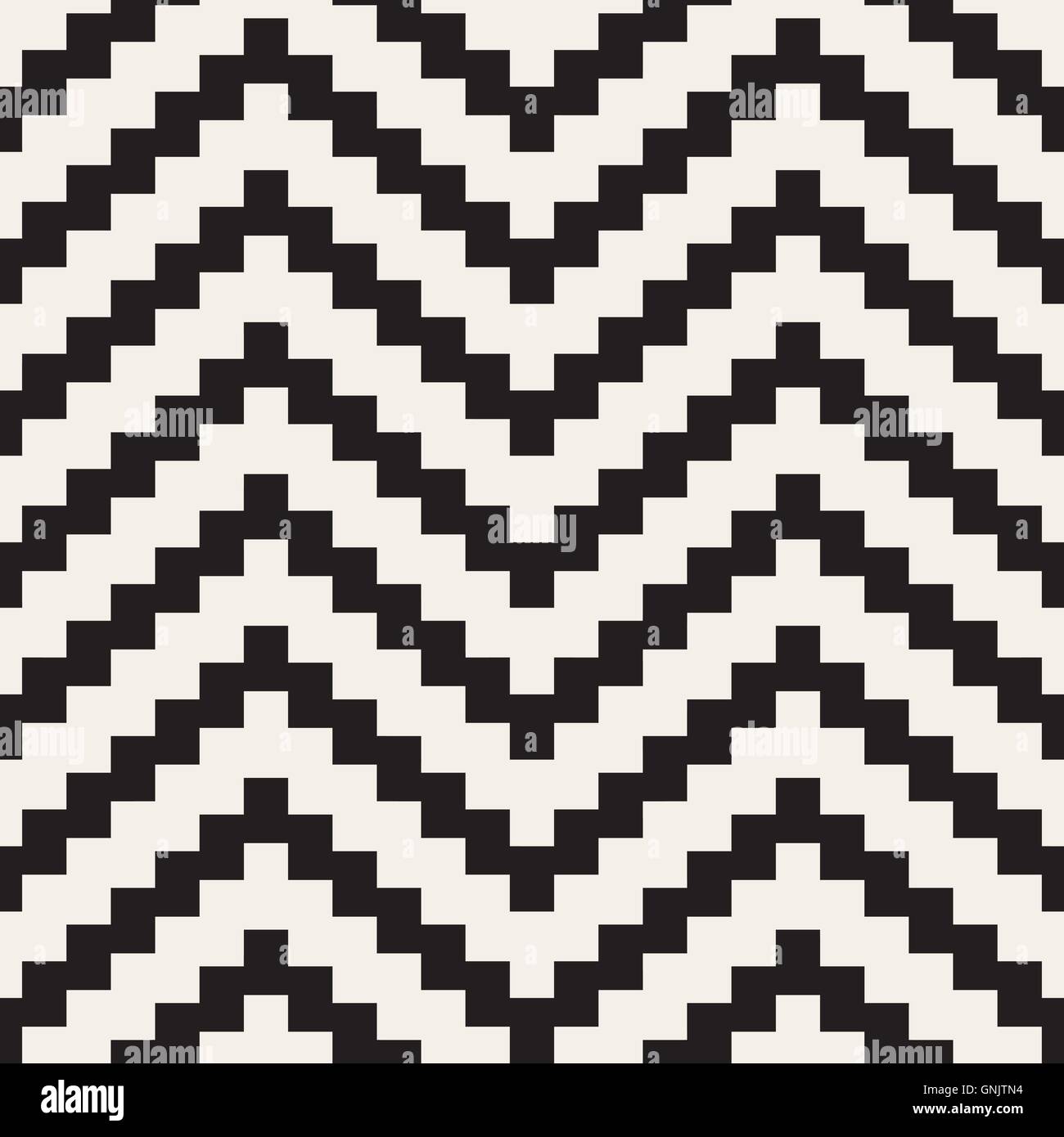 Seamless Vector ZigZag noir et blanc lignes irrégulières motif géométrique Illustration de Vecteur
