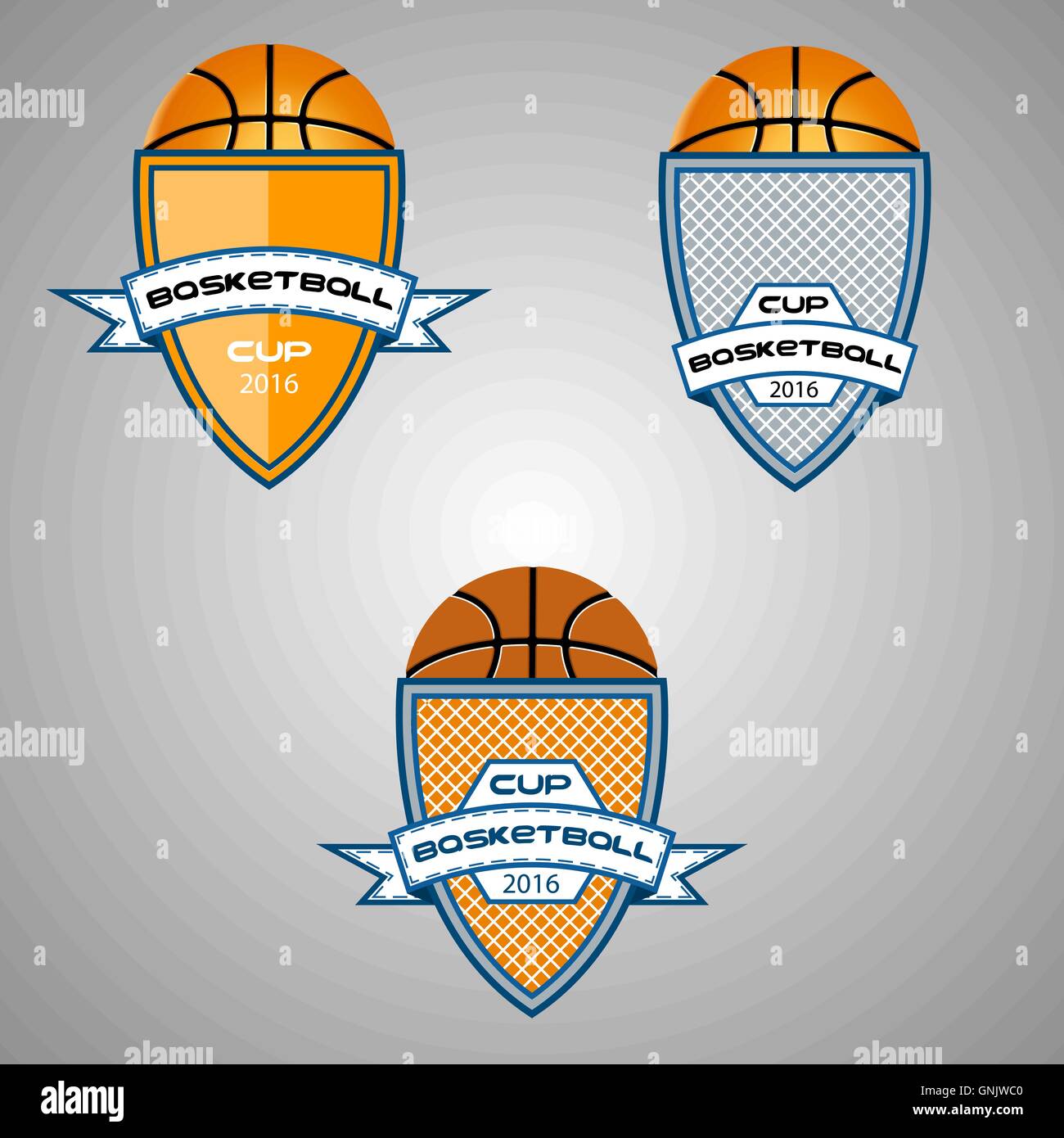 Logo pour l'équipe de basket-ball et la coupe Illustration de Vecteur