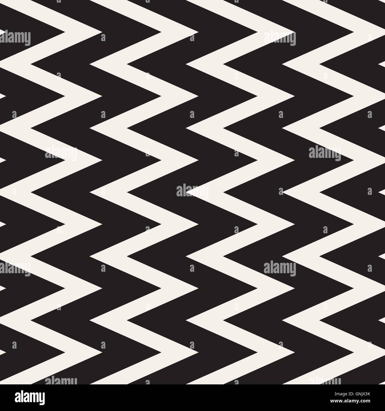 Seamless Vector noir et blanc motif géométrique des lignes en ZigZag Illustration de Vecteur