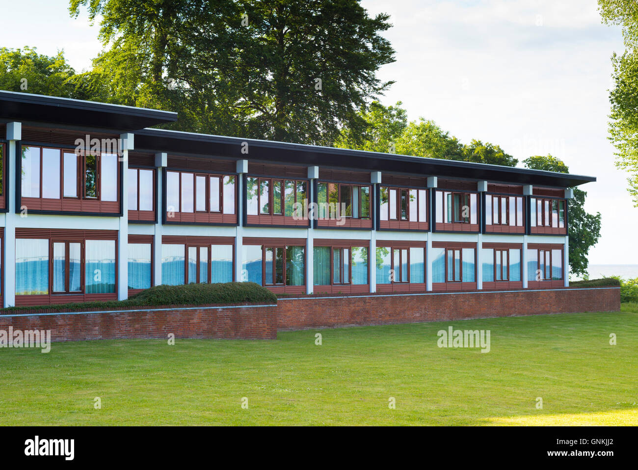 Hôtel de style danois minimaliste à Nyborg Hesselet sur l'île de Fionie, au Danemark Banque D'Images