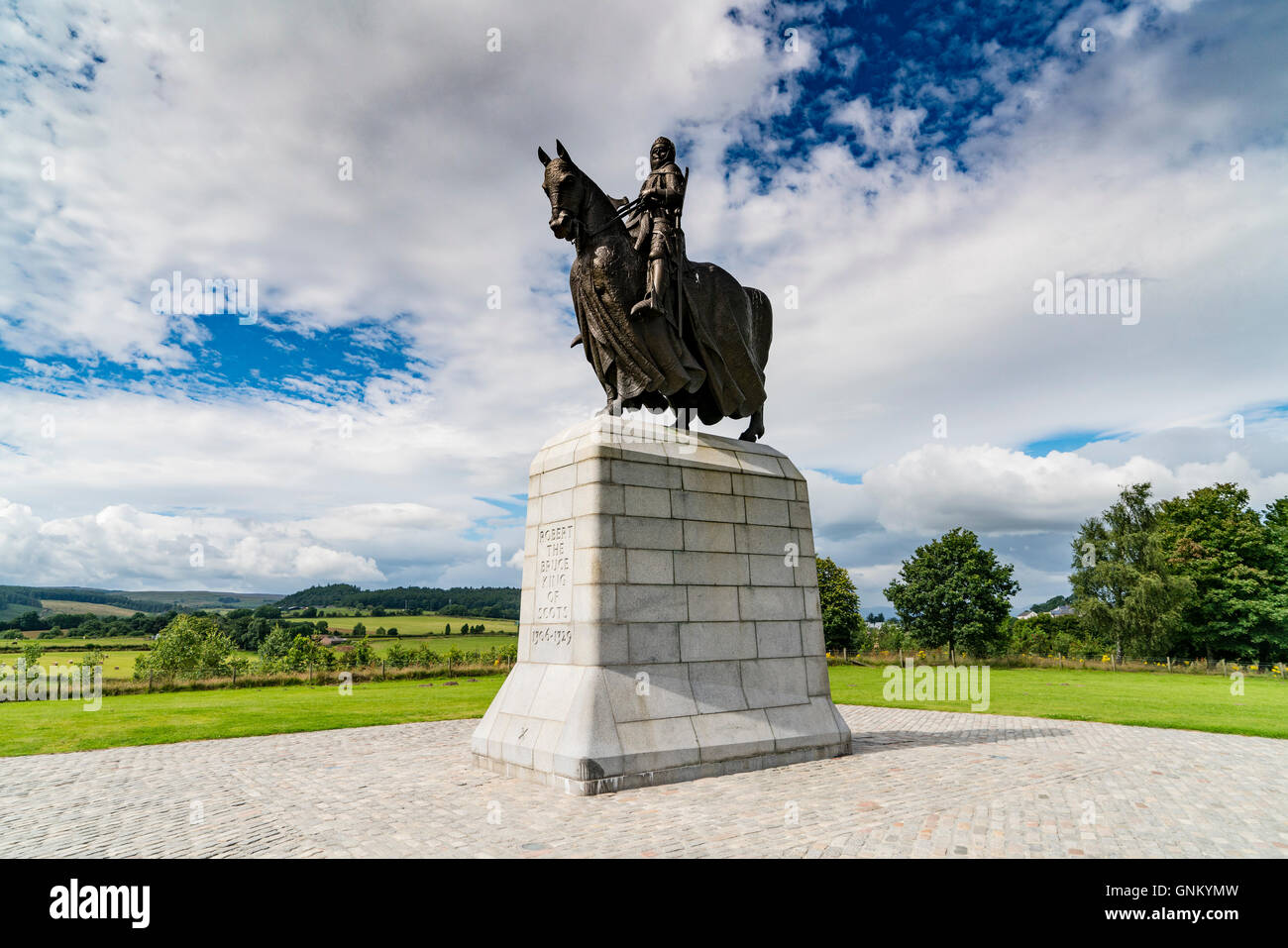 Statue du roi Robert the Bruce à Bannockburn Heritage Centre de Stirling, Stirlingshire, Scotland, United Kingdom Banque D'Images