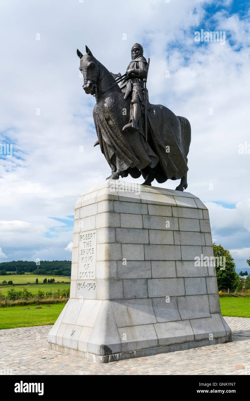 Statue du roi Robert the Bruce à Bannockburn Heritage Centre de Stirling, Stirlingshire, Scotland, United Kingdom Banque D'Images