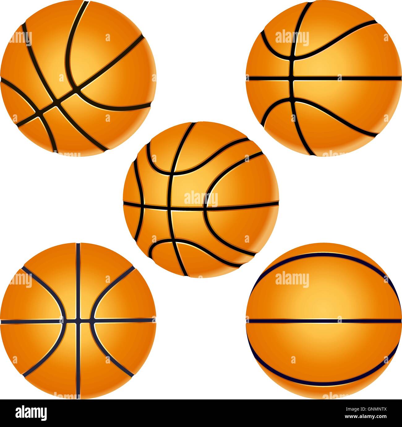 Basket-ball ball set Illustration de Vecteur